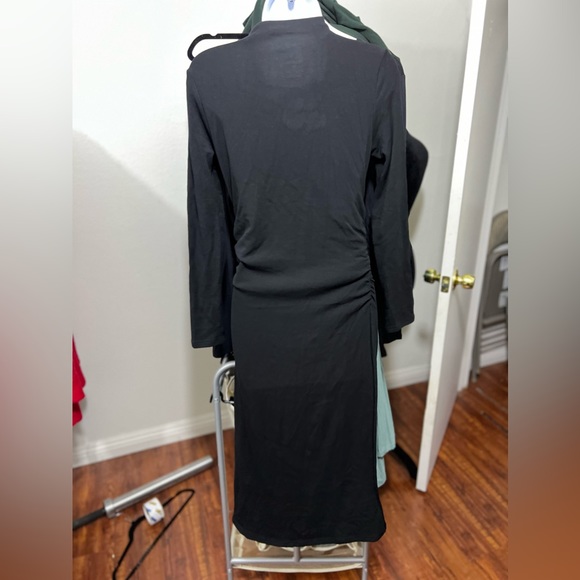 OGL Eco-Mousse® Thermal Mockneck Ruched Waist Midi Dress - Picture 10 of 10